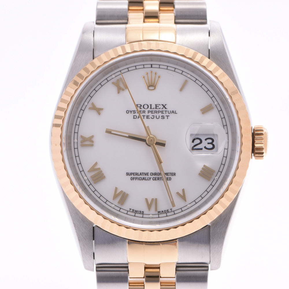 ROLEX ロレックス デイトジャスト 16233 ボーイズ YG/SS 腕時計 自動巻き 白文字盤 Aランク 中古 