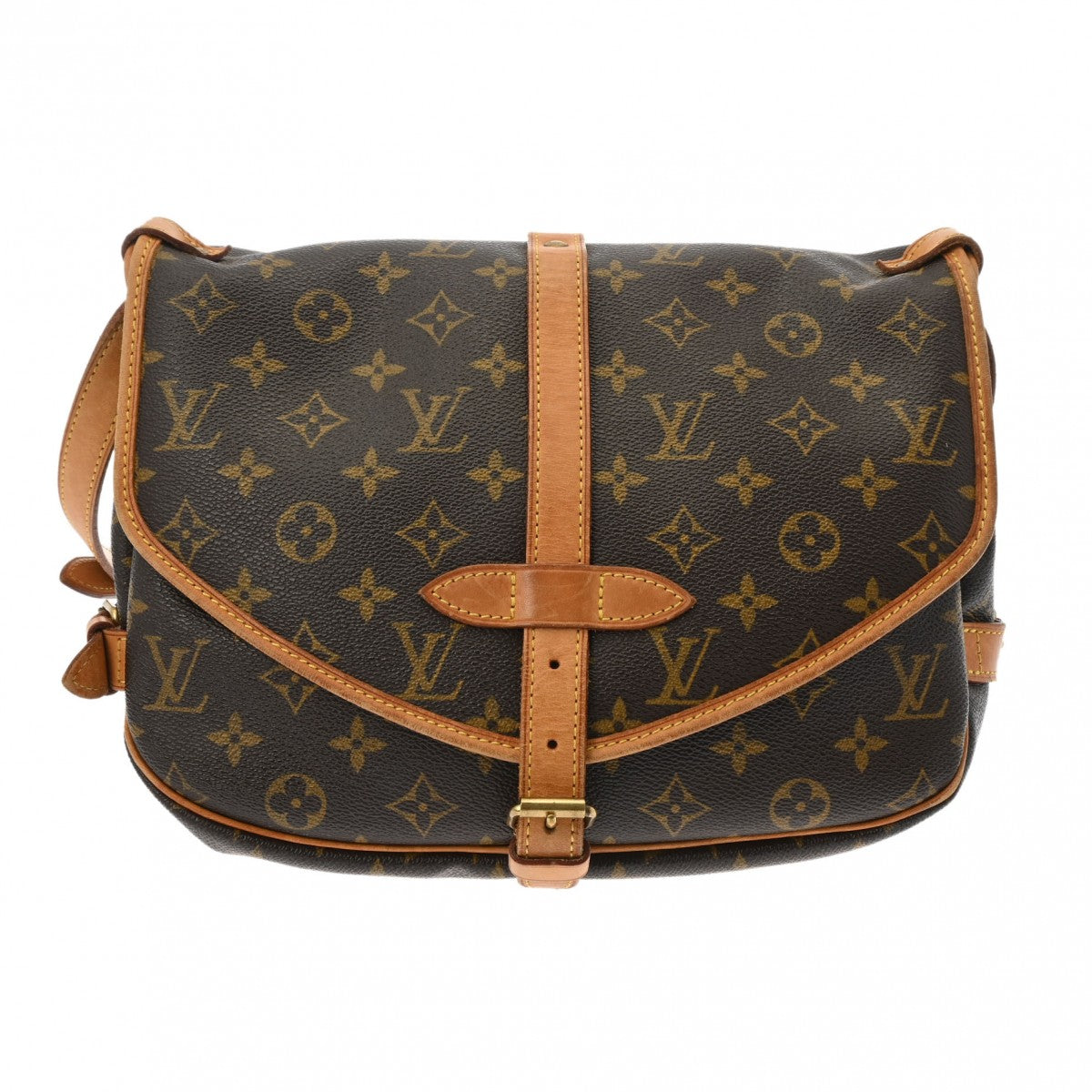 LOUIS VUITTON ルイヴィトン モノグラム ソミュール 30 ブラウン M42256 レディース モノグラムキャンバス ショルダーバッグ Bランク 中古 