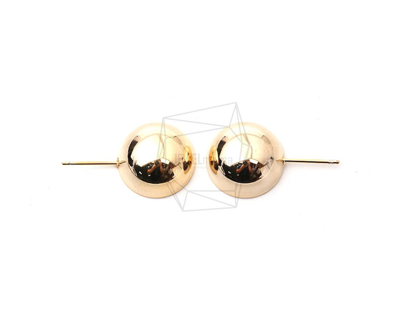 ERG-1085-G【2個入り】ハーフボールピアス,Half Ball Post Earring