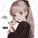 original sticker « no.1669 »     //     人物ステッカー オリジナルステッカー オリジナル人物ステッカー ステッカー cotton melody