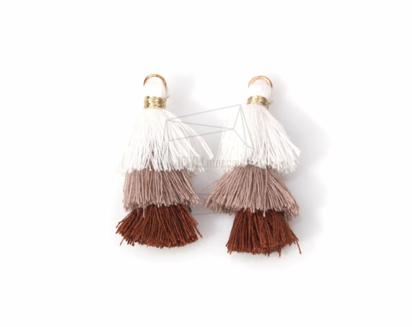 BSC-350-G【2個入り】マルチカラーコットンタッセル,Multi-Colored Cotton Tassel