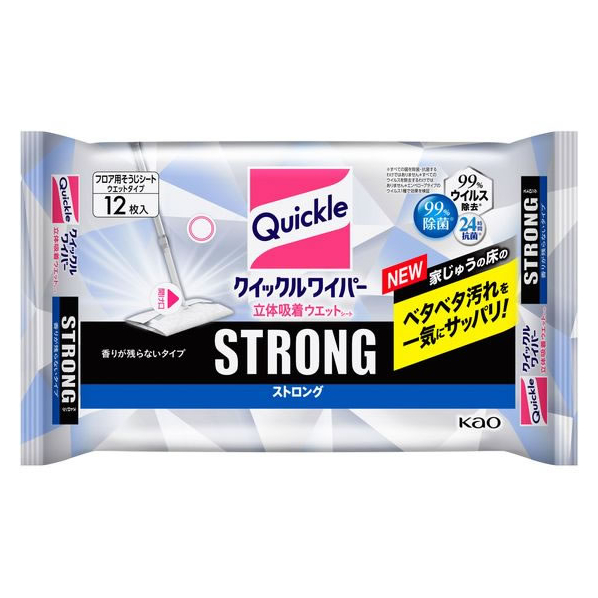 KAO クイックルワイパー 立体吸着ウエットシート ストロング 12枚 F050475