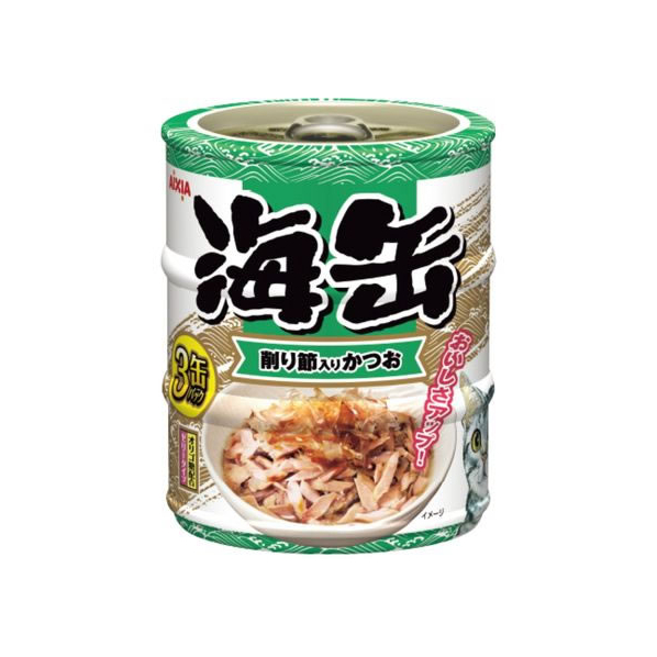 アイシア 海缶 ミニ3P 削り節入りかつお 180ｇ(60g×3缶) FCU9261-UM3-4