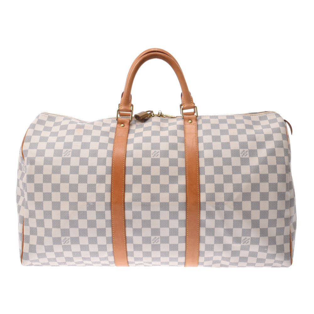 LOUIS VUITTON ルイヴィトン ダミエ アズール キーポル50 白 N41430 ユニセックス ダミエアズールキャンバス ボストンバッグ Bランク 中古 