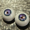 14mm 光の粉でお化粧した蝶の翅のドールアイ【ルリシジミ】 石膏レジンアイ