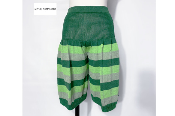 サマーニット✿グリーン ストライプ ハーフパンツ　347 GREEN STRIPE  HALF PT