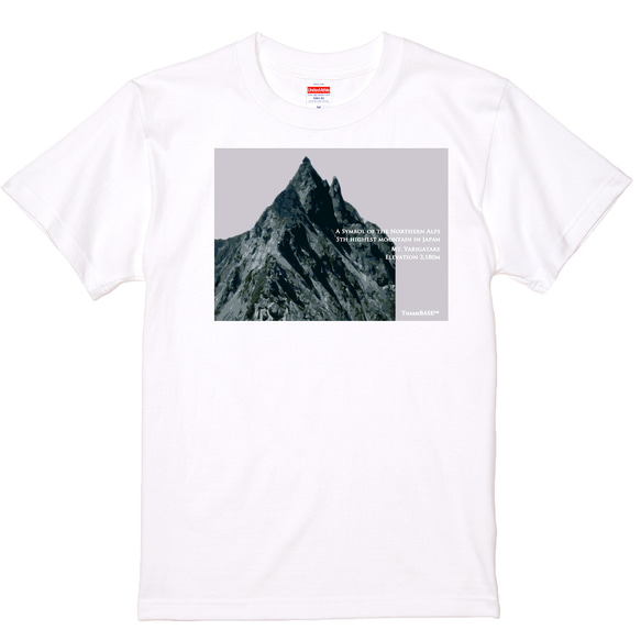 槍ヶ岳 Tシャツ 綿 コットン 山 登山 ホワイトグレー