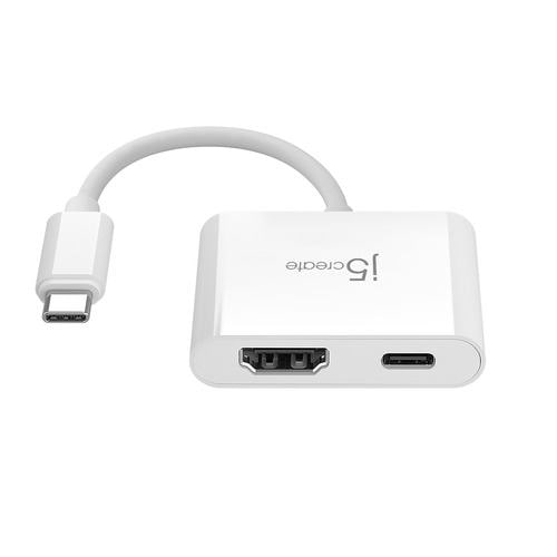 j5 create JCA152 映像変換アダプタ USB-C HDMI USB-Cメス給電 USB PD 4K対応 ホワイト