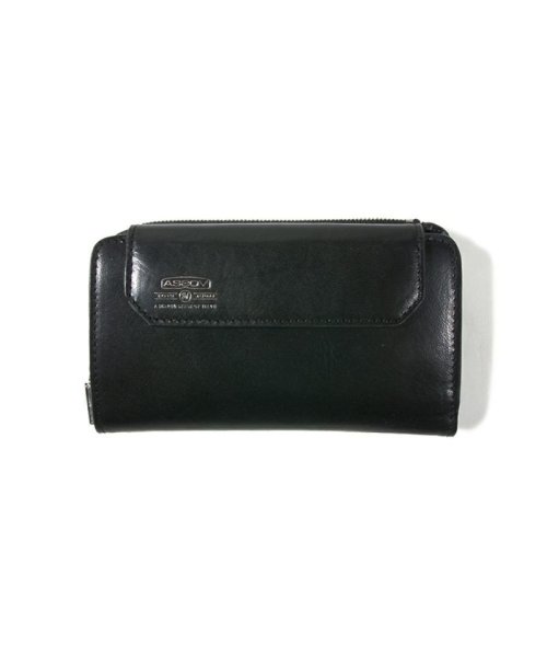 AS2OV / アッソブ LEATHER MOBILE SHORT WALLET BLACK