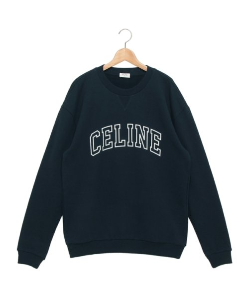 セリーヌ スウェット ルーズ スウェットシャツ ロゴ ルーズフィット ネイビー メンズ CELINE 2Y05G670Q 07TZ