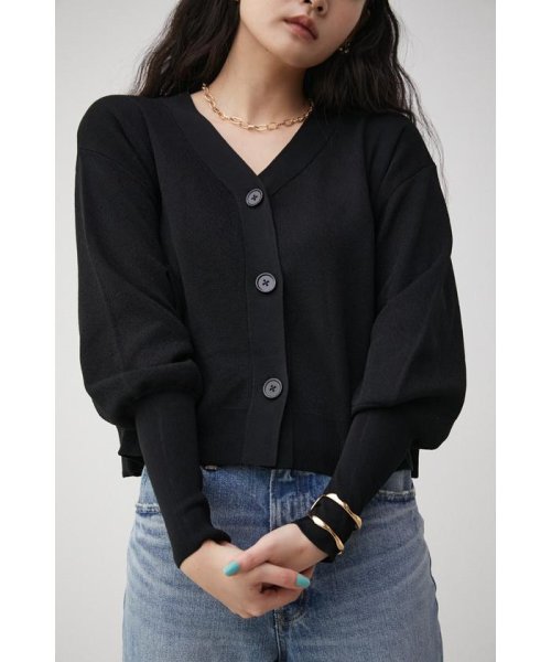 PUFF SLEEVE SHORT CARDIGAN