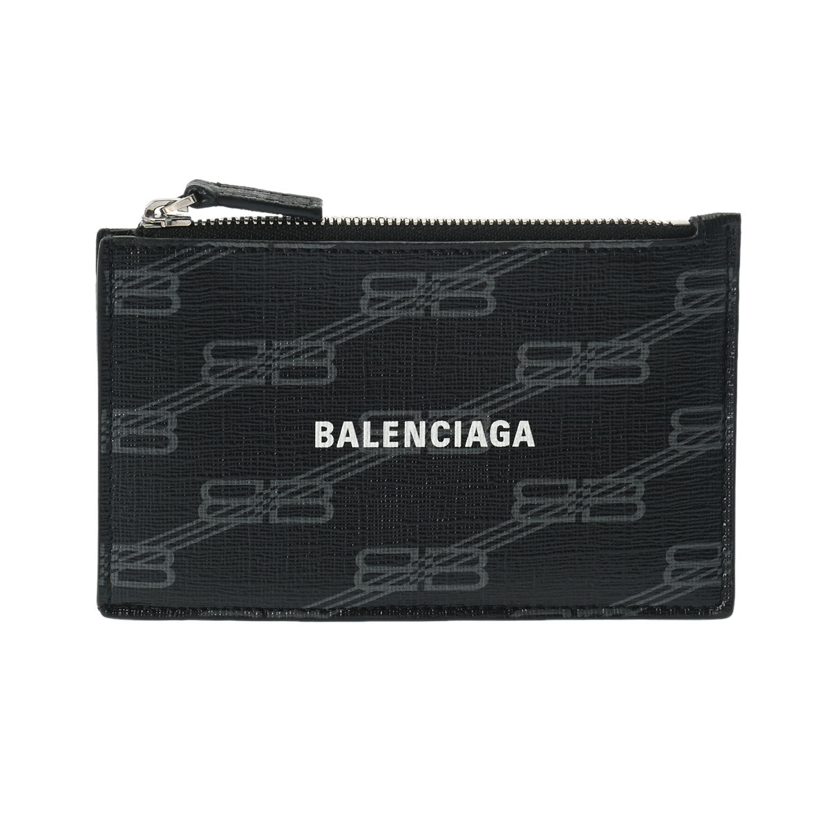 BALENCIAGA バレンシアガ フラグメントケース 黒 シルバー金具 640535 メンズ PVC コインケース Aランク 中古 