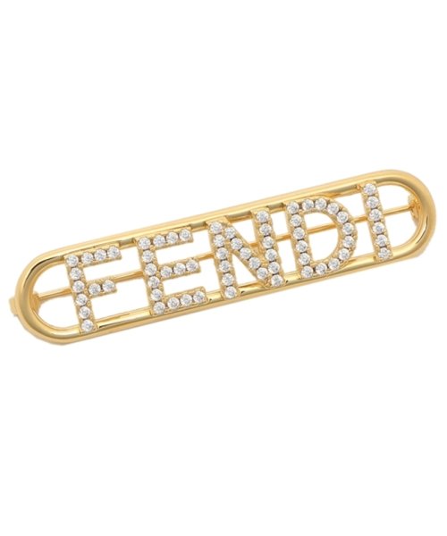 フェンディ ブローチ アクセサリー フェンディグラフィ ゴールド ホワイト レディース FENDI 8AH614 A44G F089U