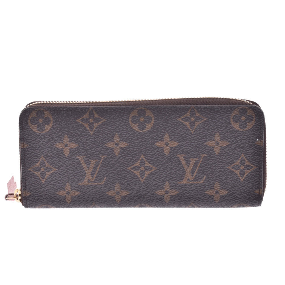 LOUIS VUITTON ルイヴィトン モノグラム ポルトフォイユ クレマンス ローズバレリーヌ M61298 レディース モノグラムキャンバス 長財布 ABランク 中古 