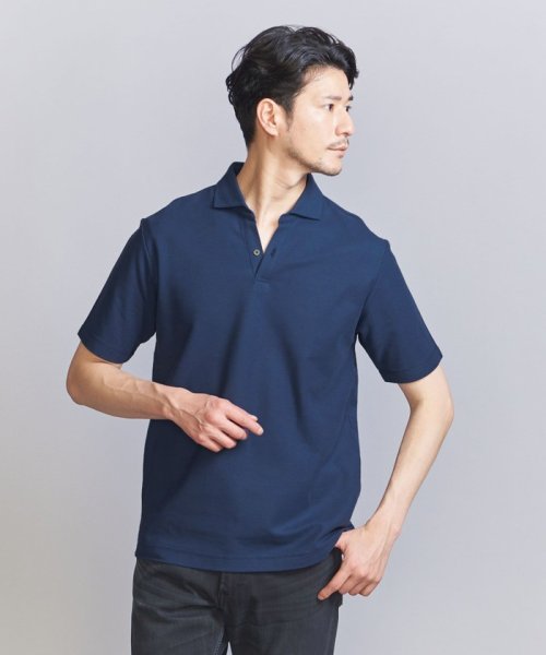 【WEB限定 WARDROBE SMART】ステイ クリーン ピケ スキッパー ポロシャツ【抗菌・防臭】