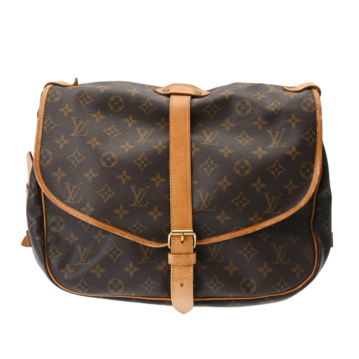 LOUIS VUITTON ルイヴィトン モノグラム ソミュール 35 ブラウン M42254 ユニセックス モノグラムキャンバス ショルダーバッグ Bランク 中古 