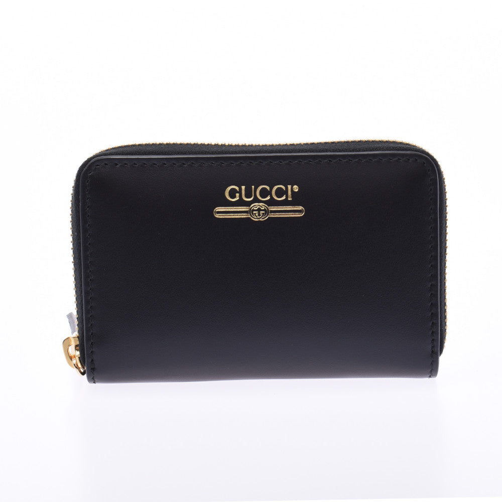 GUCCI グッチ 小銭入れ 黒 ゴールド金具 547597 ユニセックス レザー コインケース 未使用 