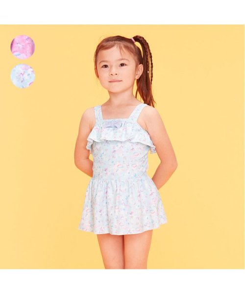 【子供服】 Kids Foret (キッズフォーレ) ユニコーン柄ワンピース水着 90cm～130cm B33822