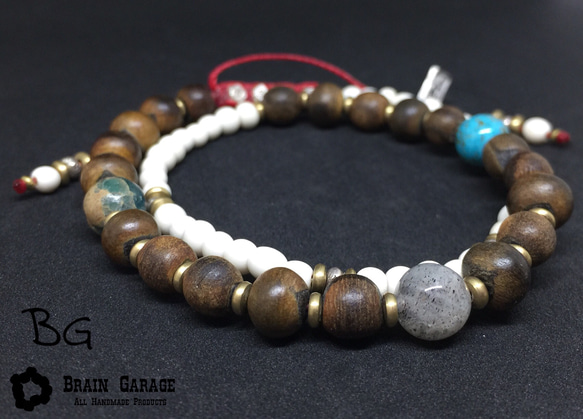 【BG】Buffalo horn & Buffalo bone 2wrap bracelet〈BG17B0005〉