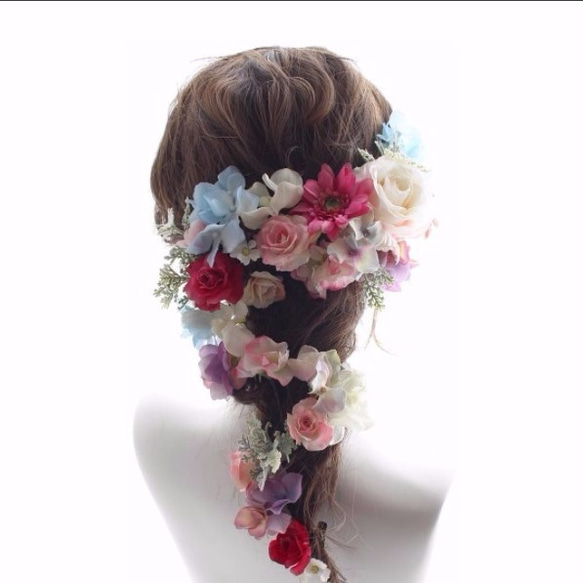 head dress* pink & light blue