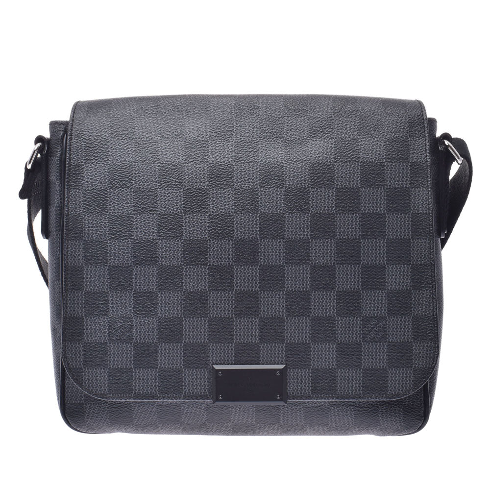 LOUIS VUITTON ルイヴィトングラフィット ディストリクトPM  ダミエ 黒/グレー系 メンズ ダミエグラフィットキャンバス ショルダーバッグ N41260  中古