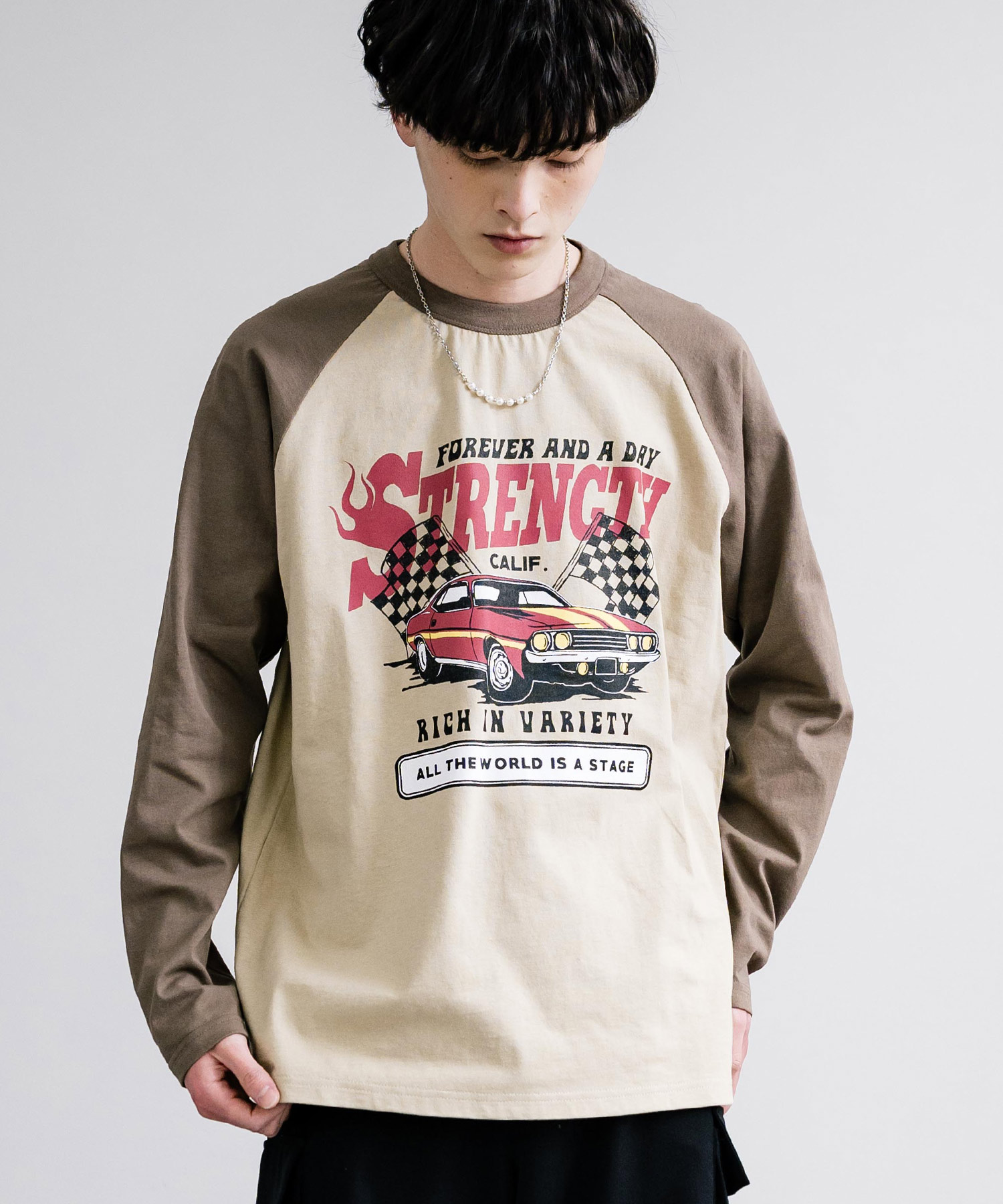 ロッキーモンロー/ロンT ラグラン 長袖 メンズ レディース カットソー Tシャツ プリント カレ･･･