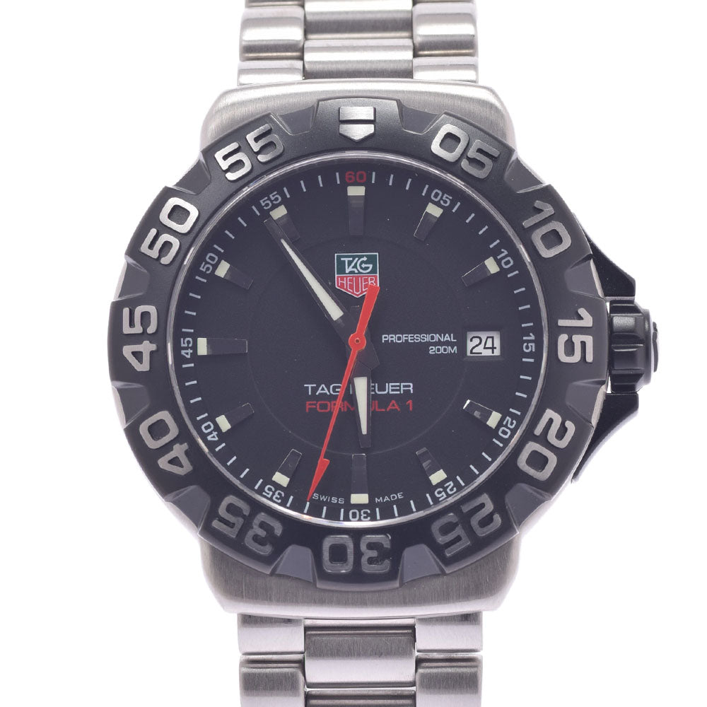 TAG HEUER タグホイヤー フォーミュラ1 デイト WAH1110.BA0850 メンズ SS 腕時計 クオーツ 黒文字盤 Aランク 中古 