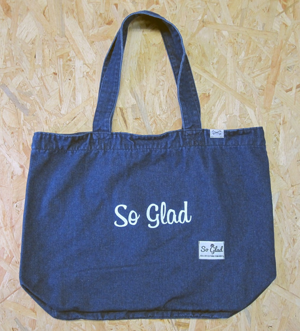 So Glad Denim Large Tote Bag D・Blue