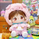 5点セット ピンク風船豚ミニ洋服 20cm 着せ替えぬいぐる服 ぬいぐるみコスチューム 着せ替え人形洋服 日常服人形 綿人形衣装 ドールウェア アクセサリー