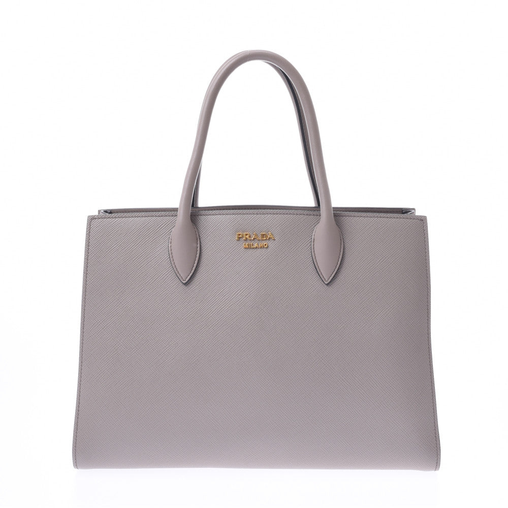 PRADA プラダ ハンドバッグ アルジッラ(グレージュ) 1BA153 レディース サフィアーノ 2WAYバッグ Aランク 中古 