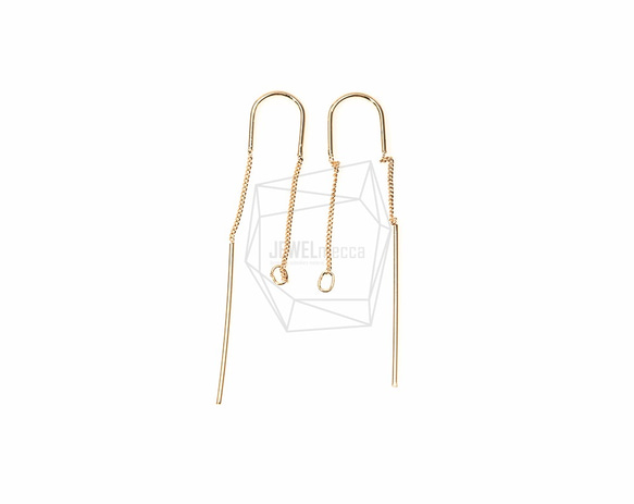 ERG-143-G【4個入り】ワイヤーピアスチェーン,Wire Earrings With Jump Ring