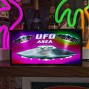 UFO エイリアン 宇宙人 SF オカルト エリア21 未確認飛行物体 ミニチュア サイン ランプ 看板 置物 雑貨 ライトBOX 電飾看板 電光看板