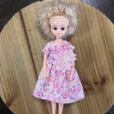 リカちゃんワンピース　ハンドメイド  リカちゃん服　ピンクローズ柄