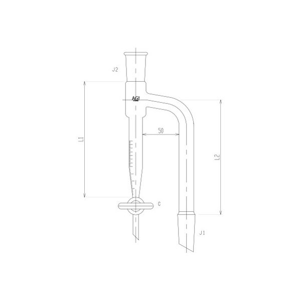 水分定量受器 コック付 PTFEコック 3656シリーズ