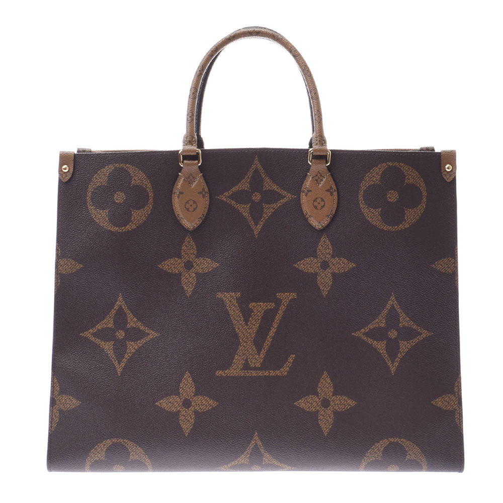 LOUIS VUITTON ルイヴィトン モノグラム リバース オンザゴー GM ブラウン M45320 ユニセックス モノグラムリバースキャンバス 2WAYバッグ Aランク 中古 