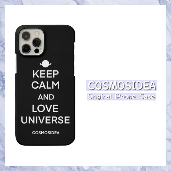 iPhoneケース★KEEP CALM AND LOVE UNIVERSE(black)★