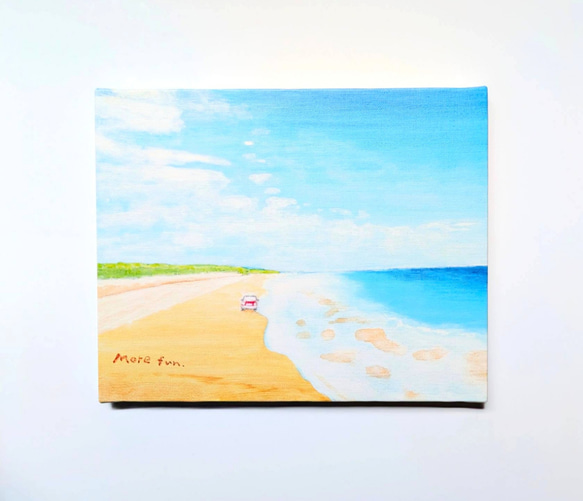 『More fun』 キャンバス プリント 海 空 夏 絵 絵画 風景画 風水 アクリル画 アート パネル 海の絵