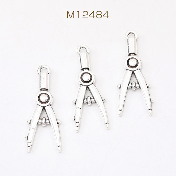 M12484  30個  銀古美チャーム アンティークシルバー メタルチャーム 工具チャーム ペンチ  3X（10ヶ）