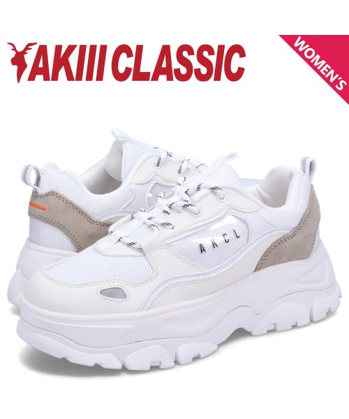 アキクラシック AKIII CLASSIC スニーカー ダッドシューズ アーバン オーバーソール レディース 厚底 URBAN OVER SOLE ホワイト 白