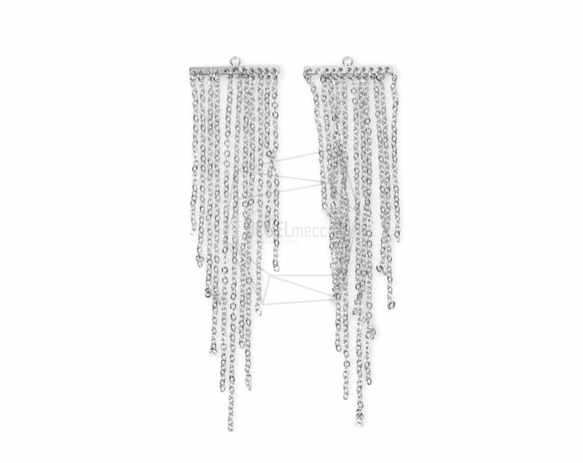 ERG-554-R【2個入り】チェーンタッセルチャーム,Chain tassel Charm/25mm X 77mm