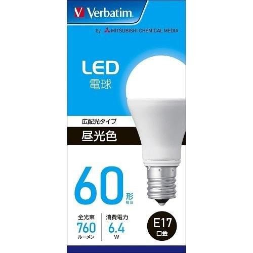 バーベイタム(Verbatim) LDA6DE17GLV4 昼光色 LED電球 E17口金 60形 760lm