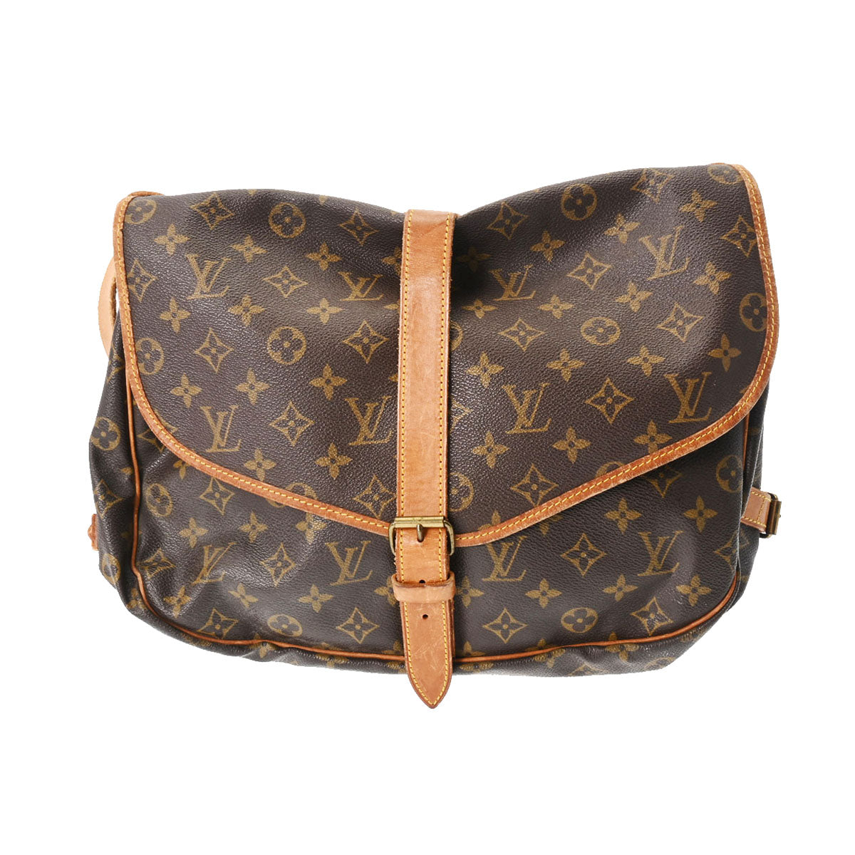 LOUIS VUITTON ルイヴィトン モノグラム ソミュール 35 ブラウン M42254 ユニセックス モノグラムキャンバス ショルダーバッグ Bランク 中古 