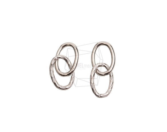 PDT-2732-R【2個入り】ダブルラウンドペンダント/Double Round Earring Charm