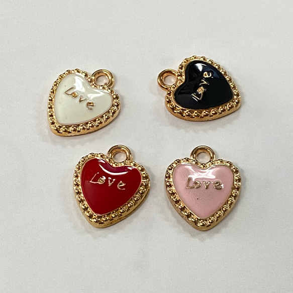 2個 可愛い ハート モチーフ ピアス イヤリング ネックレス ペンダント アクセサリー パーツ　00001