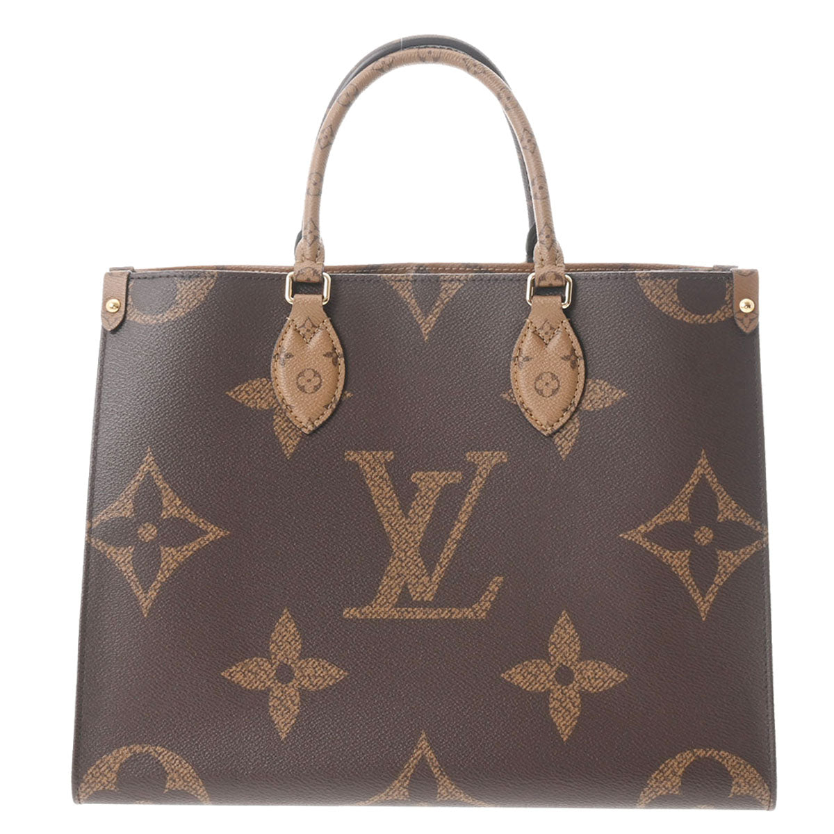 LOUIS VUITTON ルイヴィトン モノグラム リバース オンザゴー MM ブラウン M45321 レディース モノグラムリバースキャンバス 2WAYバッグ Aランク 中古 