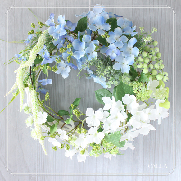 爽やかな☆Hydrangea Wreath〜MLsize