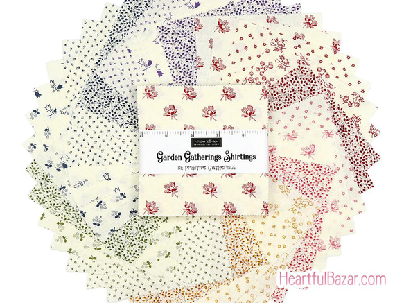 USAコットン moda charmpack 42枚セット Garden Gatherings アイボリー