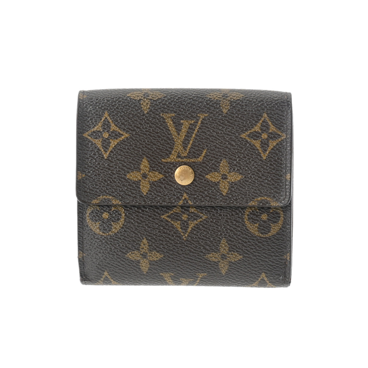 LOUIS VUITTON ルイヴィトン モノグラム ポルトモネビエ カルトクレディ ブラウン M61652 レディース モノグラムキャンバス 三つ折り財布 Bランク 中古 