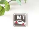 ４.５×４.５cm【〓GO DOWN MT車 マグネットステッカー/ブラウンベージュ】ミッション車 マニュアル トランスミッション 坂道 エンスト