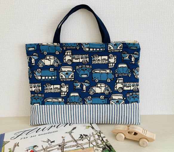 かっこいい車柄B　レッスンバッグ 30x40 ♡コップ袋プレゼント♡